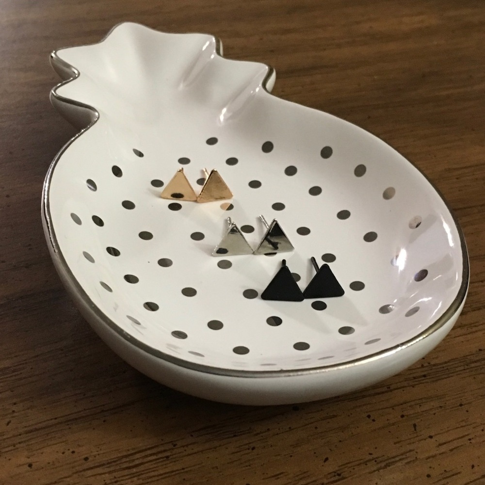 Set of 3 trendy triangle earrings